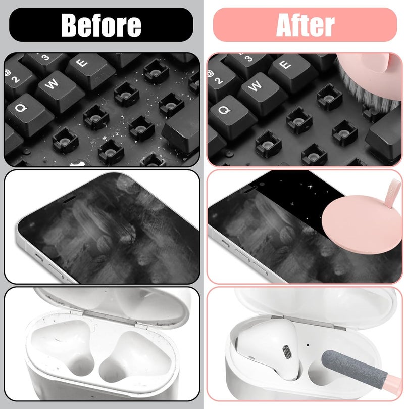 walrfid Laptop Phone Screen Cleaner Kit, Computer Keyboard Brush Cleaning Spray for iPhone AirPods MacBook iPad, 20-in-1 Electronic Device Clean Tool for Camera Earbud Car Screens (Pink) - Image 5